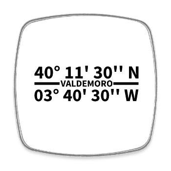 Valdemoro Koordinaten - Viereckiger Kühlschrankmagnet - Weiß - Vorne