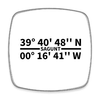 Sagunt Koordinaten - Viereckiger Kühlschrankmagnet - Weiß - Vorne