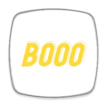 Halloween - Booo design - Magnet carré - blanc - Devant