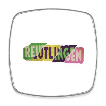 Reutlingen Germany City Font Punk Retro - Square fridge magnet - white - Front