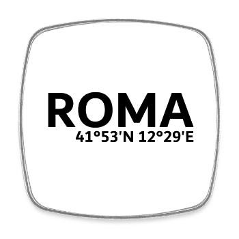 Roma Koordinaten - Viereckiger Kühlschrankmagnet - Weiß - Vorne