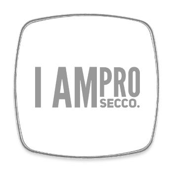 I AM PRO SECCO. Prosecco Lover, cool NEW Design!!! - Square fridge magnet - white - Front