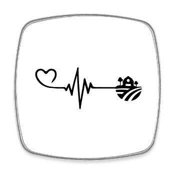 Farm Pulse Heart Love - Magnet carré - blanc - Devant
