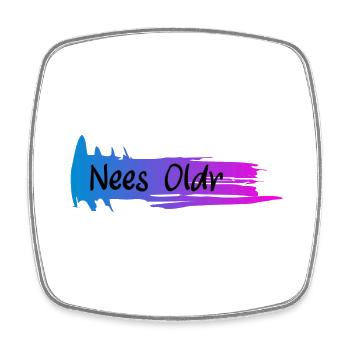 Nees Oldr - Viereckiger Kühlschrankmagnet - Weiß - Vorne