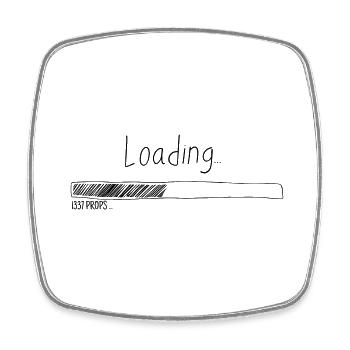 Loading bar 1337 - Square fridge magnet - white - Front