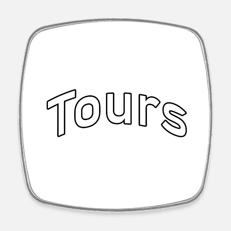 Tours - Magnet carré - blanc