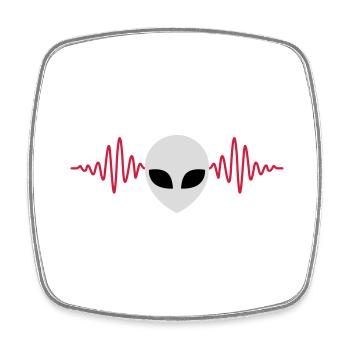 Pulse Alien Head Heartbeat - Square fridge magnet - white - Front