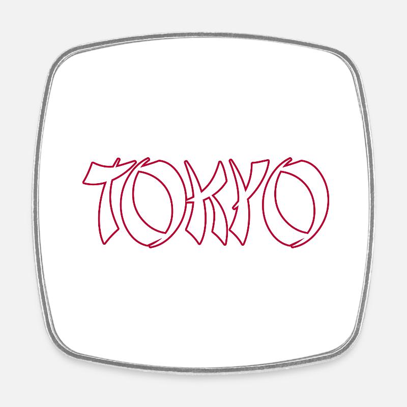 Tokyo - Magnet carré - blanc