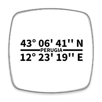 Perugia coordinates - Square fridge magnet - white - Front
