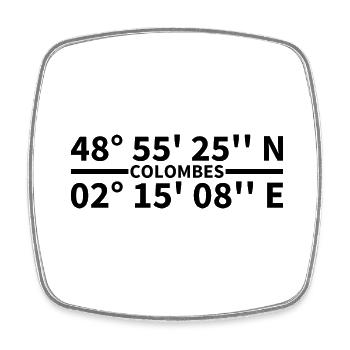 Colombe's coordinates - Square fridge magnet - white - Front