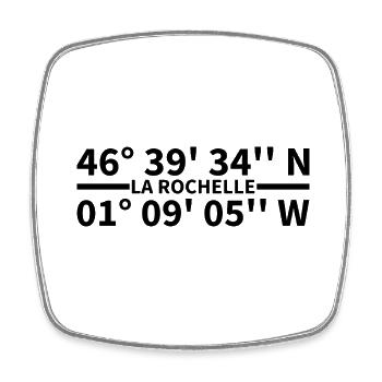 Coordonnées de La Rochelle - Magnet carré - blanc - Devant