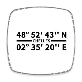 Chelles coordinates - Square fridge magnet - white - Front