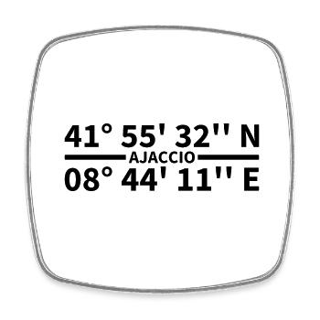Ajaccio coordinates - Square fridge magnet - white - Front