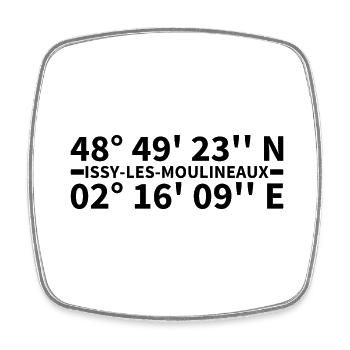 Issy-les-Moulineaux coordinates - Square fridge magnet - white - Front