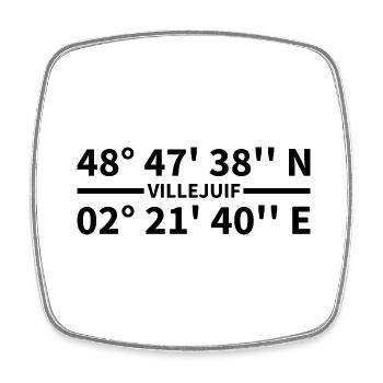 Villejuif coordinates - Square fridge magnet - white - Front