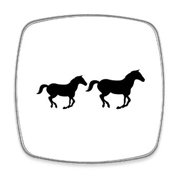 Horses - Square fridge magnet - white - Front