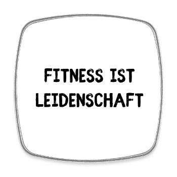 Fitness ist Leidenschaft - Viereckiger Kühlschrankmagnet - Weiß - Vorne