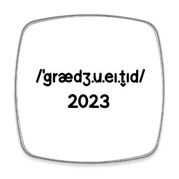 Abitur 2023 - Viereckiger Kühlschrankmagnet - Weiß - Vorne