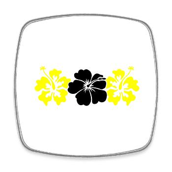 Hibiscus Flowers - Square fridge magnet - white - Front