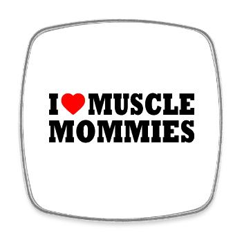 I love muscle mommies - Viereckiger Kühlschrankmagnet - Weiß - Vorne