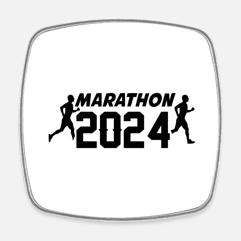 Marathon 2024 - Magnet carré - blanc