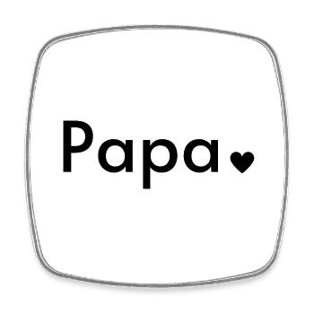 Papa - Magnet carré - blanc - Devant
