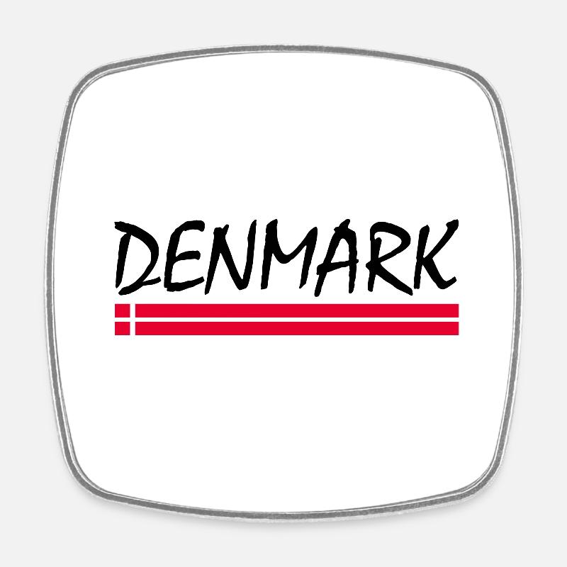 Dänemark - Viereckiger Kühlschrankmagnet - Weiß