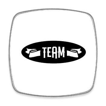 team - Viereckiger Kühlschrankmagnet - Weiß - Vorne