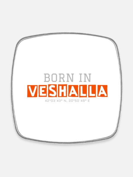 Born in Veshalla - Viereckiger Kühlschrankmagnet - Weiß