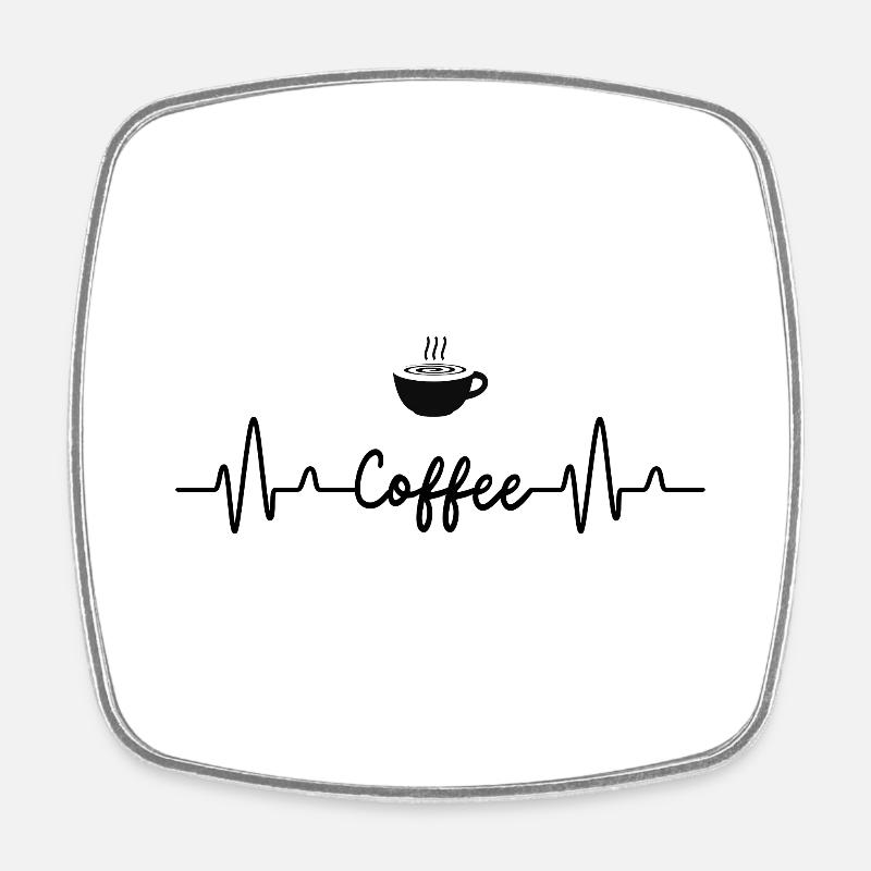 Coffee - Viereckiger Kühlschrankmagnet - Weiß