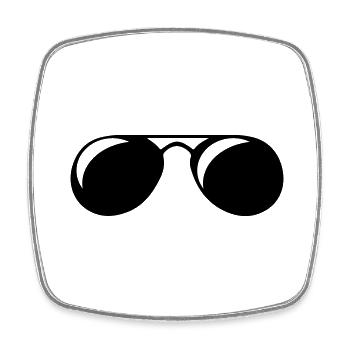sunglasses - Square fridge magnet - white - Front
