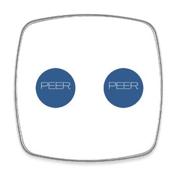 peer to peer - Square fridge magnet - white - Front