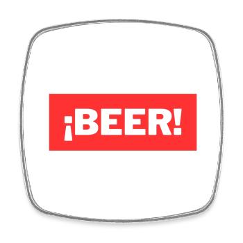 Bière - Magnet carré - blanc - Devant