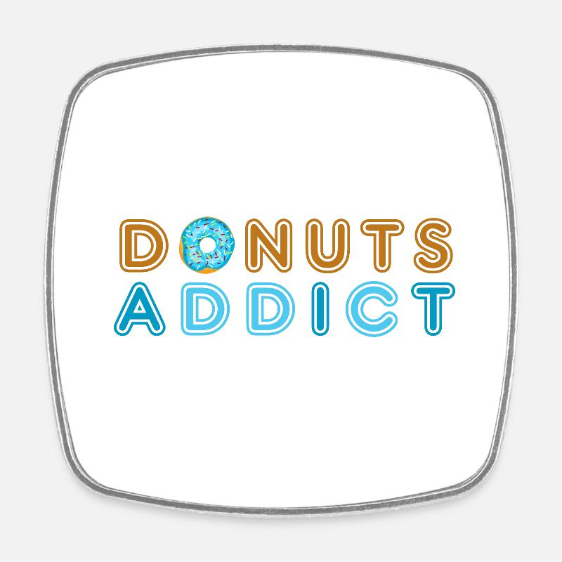 Donuts addict blue - Square fridge magnet - white