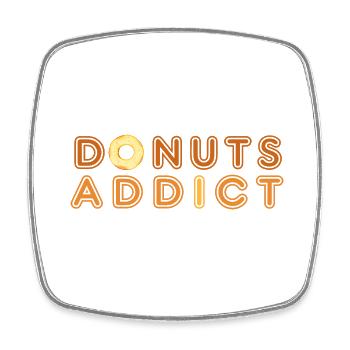 Donuts addict gold - Square fridge magnet - white - Front