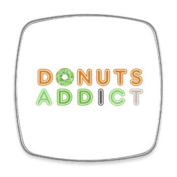 Donuts addict green - Magnet carré - blanc - Devant