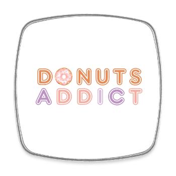 Donuts addict light pink - Square fridge magnet - white - Front