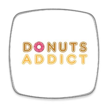 Donuts addict pink gold - Magnet carré - blanc - Devant