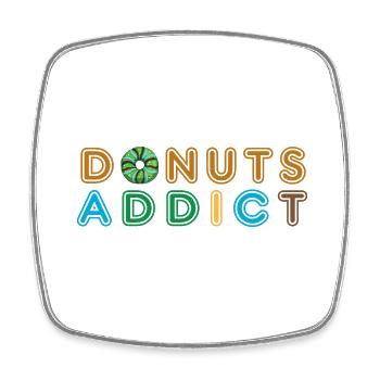 Donuts addict green choco - Magnet carré - blanc - Devant