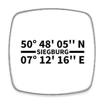 Coordonnées de Siegburg - Magnet carré - blanc - Devant