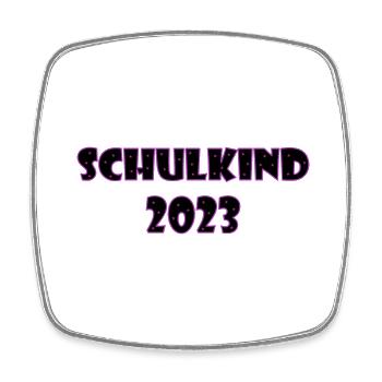 Schulkind 2023 - Einschulung - Sterne Mädchen - Viereckiger Kühlschrankmagnet - Weiß - Vorne
