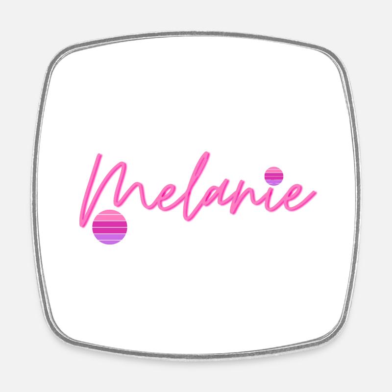 Melanie First name - Square fridge magnet - white