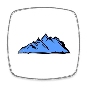 montagnes - Magnet carré - blanc - Devant