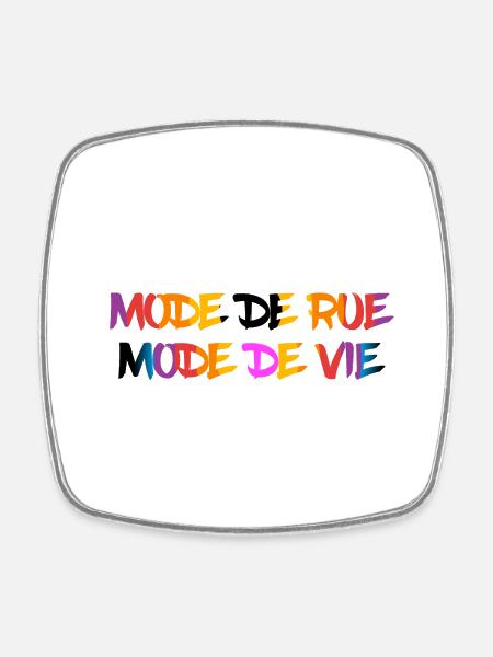 Street fashion - Square fridge magnet - white