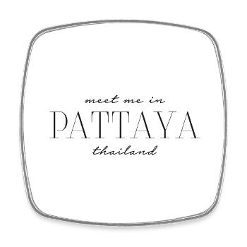 Meet me in Pattaya Thailand - Viereckiger Kühlschrankmagnet - Weiß - Vorne