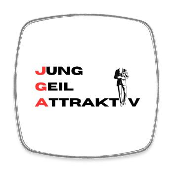 JGA Young Horny Attractive Groom - Square fridge magnet - white - Front