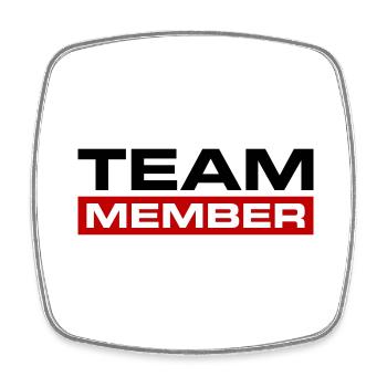 Team Member - Square fridge magnet - white - Front