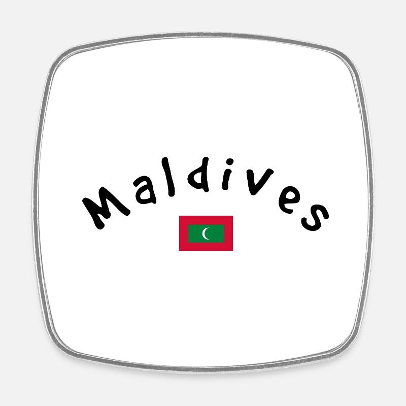 Maldives - Square fridge magnet - white