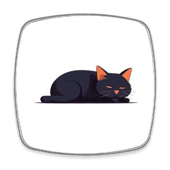 Schläfer-Katze - Viereckiger Kühlschrankmagnet - Weiß - Vorne