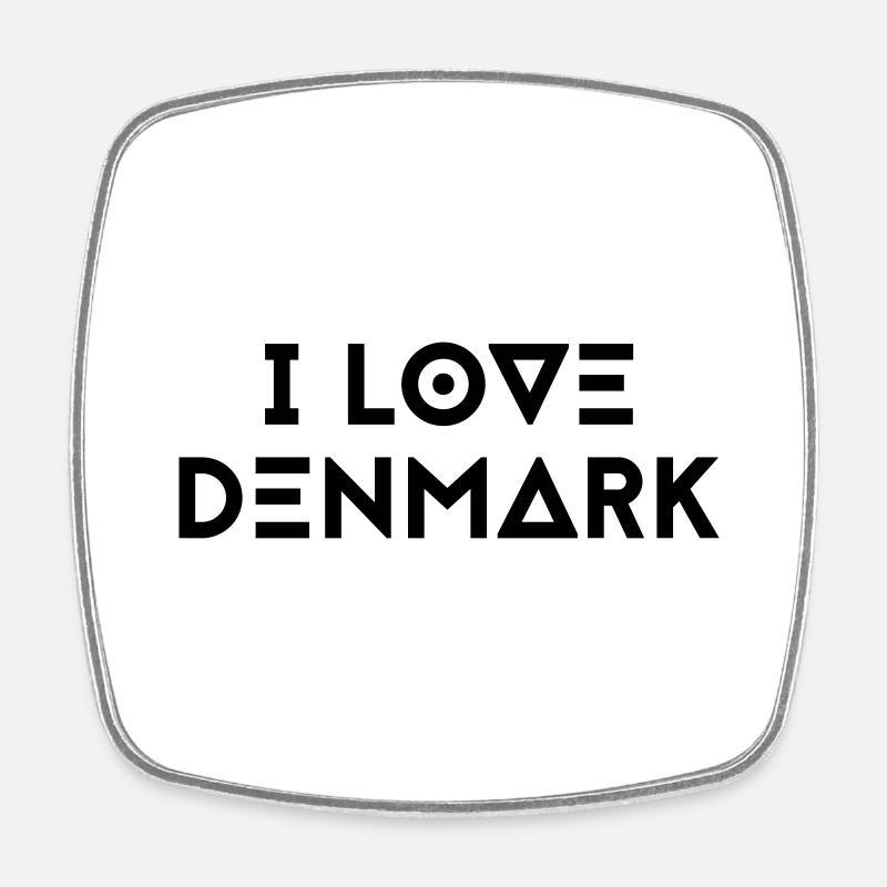I LOVE DENMARK - Square fridge magnet - white